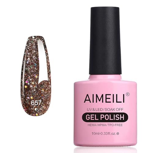 AIMEILI Gel Nail Polish Soak Off U V Hema Free Gel Polish for Nail Art Manicure Salon DIY Home - 657 10ml
