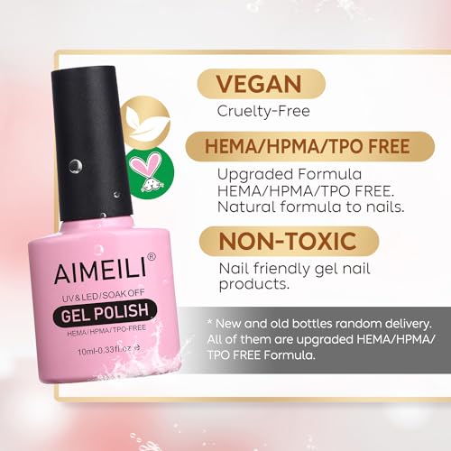 AIMEILI Soak Off Gel Nail Polish Gifts for Mother's Day, Pastel Pink Nude Color Natural Skin Tone Nail Gel Color Set Of 6pcs X 10ml - Kit Set 22 - Image 4