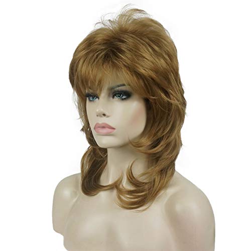Aimole Shaggy Layered Wig Shoulder Length Women's Wig with Hair Bangs Premium Synthetic Hair Wig for Women (19 Lt Strawberry Blonde) - Image 5