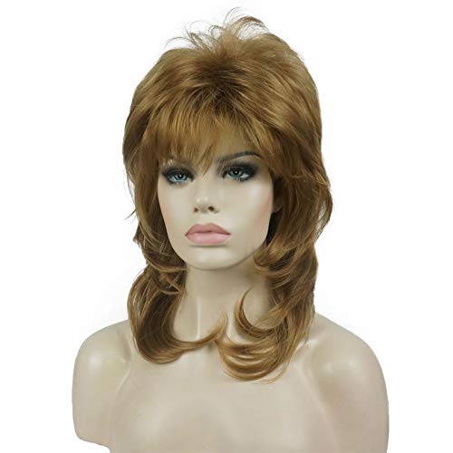 Aimole Shaggy Layered Wig Shoulder Length Women's Wig with Hair Bangs Premium Synthetic Hair Wig for Women (19 Lt Strawberry Blonde) - Image 4