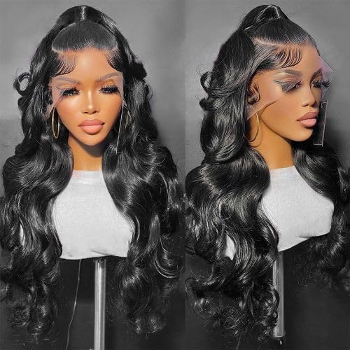 Ainmeys Hair 250% Density Brazilian body wave 13x6 Glueless HD Transparent Full Lace Front wigs human hair 10A Deep Part lace wigsUnprocessed Virgin human hair wigs for black women(34inch) - Image 4