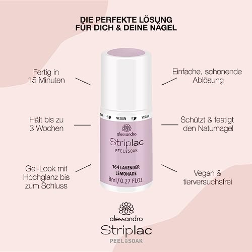 alessandro Striplac Peel or Soak Nail Polish - Long Lasting Wear - Quick Drying Time - Offers a Variety of Colors - Delivers Professional Results - Vegan - Cruelty Free - Lavender Lemonade - 0.27 oz - Image 5