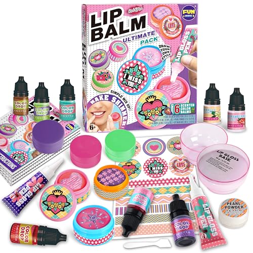 FunKidz DIY Lip Gloss Making Kit for Girls Ages 8-12, All Natural Balm Set