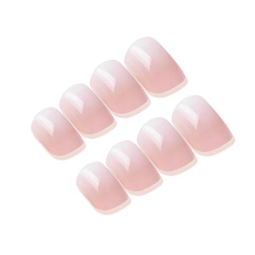 Allstarry 120pcs Ombre French Fake Nail Gradient Nude Short Press on Nails Full Cover Acrylic Nail Tips for Nail Art DIY Decoration - Image 5