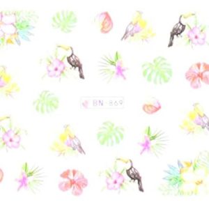 ALLYDREW Tropical Paradise Flamingo Nail Art Decals, Set of 12 Sheets