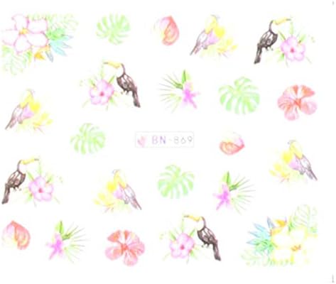 ALLYDREW Tropical Paradise Flamingo Nail Art Decals, Set of 12 Sheets