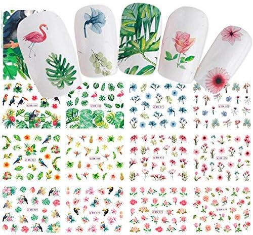 ALLYDREW Tropical Paradise Flamingo Nail Art Decals, Set of 12 Sheets - Image 2