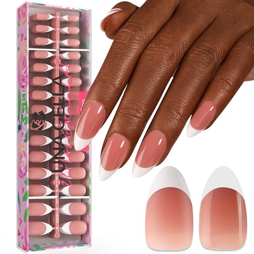 Almond Press on Nails - UNA GELLA 300Pcs Almond French Soft Gel Nail Tips 3 In 1 Pre-buff Gel X Nails Press ons Almond French Press on Nails Tips Gel X Nail Tips 15Sizes for Home DIY Salon