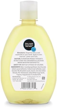 Amazon Basics Gentle Tear-Free Baby Hair and Body Wash, Lightly Scented, 13.6 Ounce - Image 2