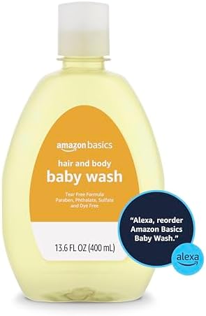 Amazon Basics Gentle Tear-Free Baby Hair and Body Wash, Lightly Scented, 13.6 Ounce - Image 4