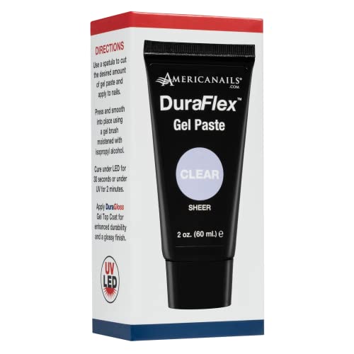Americanails DuraFlex Gel Paste - Polygel Nail Paste for Nail Overlay and Nail Extension, Odor Free Poly Gel Nail Paste - Nail Strengthener for Durable and Lightweight Nails - 2oz Tube - Clear - Image 2