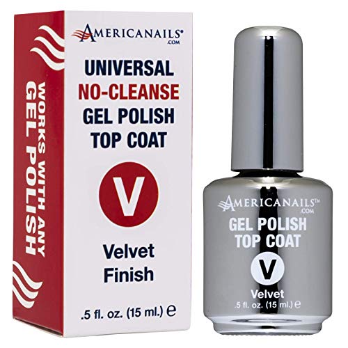 Americanails Velvet Finish Gel Polish Top Coat 0.5 oz Long Lasting Dual Cure Formula