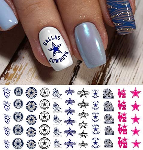 Americas Team from Dallas Football Waterslide Nail Art Decals - Salon Quality - Image 2