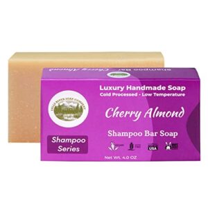 Anti-Dandruff Shampoo Bar [3.5 oz] No Phthalate, Sulfate - Paraben Free Cherry Almond Natural Hair & Body Soap w/Essential Oils, Glycerin, Refreshing Aroma | Personal Skincare