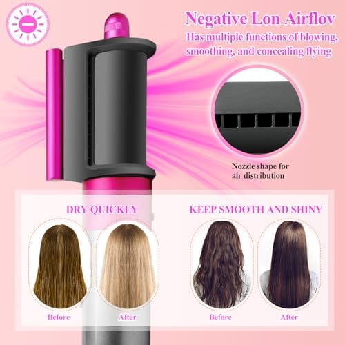 Anti-Flight Flyaway Attachment Nozzle for Dyson Airwrap, Smoothing Dryer Accessories for Dyson Air wrap HS05, Rose - Image 3