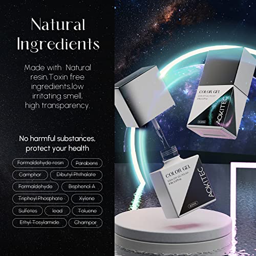 Aokitec 8ML*6 9D Cat Eye Gel Nail Polish Kits With Black Gel Polish And Magnetic Galaxy Glitter Holographic Shimmer Magic UV LED Soak Off Gel For Nail Art - Image 7