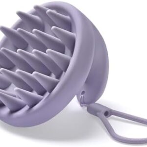 AONCO Scalp Massager Shampoo Brush, Hair Scrubber with Soft Silicone Bristles for Hair Growth & Dandruff Removal, Wet Dry Scalp Brush for Hair Growth & Scalp Care（Purple）