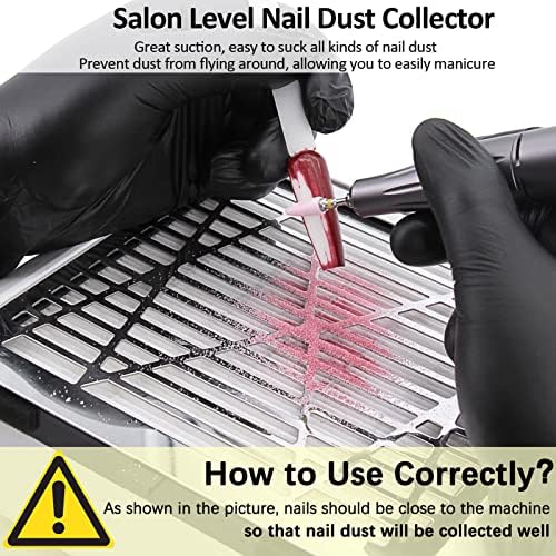 AONOLOVO Nail Dust Collector, Powerful Nail Vacuum Dust Collector Nail Tech Extractor Fan Manicure Tool for Acrylic Nails Removal, White - Image 3