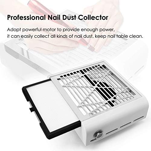 AONOLOVO Nail Dust Collector, Powerful Nail Vacuum Dust Collector Nail Tech Extractor Fan Manicure Tool for Acrylic Nails Removal, White - Image 2