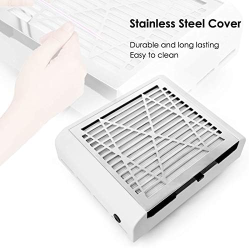 AONOLOVO Nail Dust Collector, Powerful Nail Vacuum Dust Collector Nail Tech Extractor Fan Manicure Tool for Acrylic Nails Removal, White - Image 4