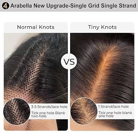 Arabella 5x6 Ready to Go Glueless Wigs Human Hair 1B/30 Highlight Lace Front Wig Human Hair 210% Density Pre Cut Glueless Wigs Human Hair Real Pre Bleached Body Wave Wig (24inch, 5X6 Body Wave Wig) - Image 5