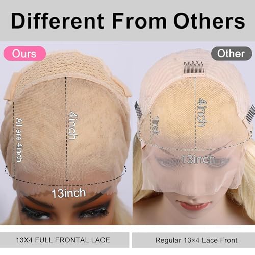 Arabella 613 Lace Front Wig Human Hair 13x4 Wear And Go Glueless Wig 12A Hair Blonde Lace Front Wigs Human Hair 270% Density Straight Hair 613 HD Lace Frontal Wig(22inch, 613 13X4 Straight Wig) - Image 5
