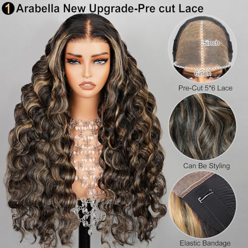 Arabella 24-Inch 5x6 Loose Curly Human Hair Glueless Lace Front Wig 210% Density - Image 2