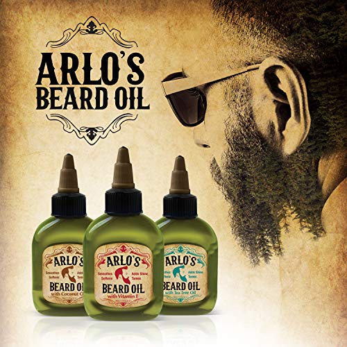 Arlo Natural Coconut Oil Beard Oil 2.5oz Pack of 3 for Soft Healthy Beards - Image 5