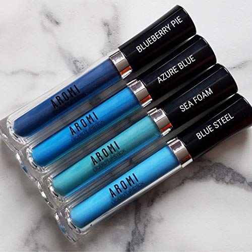 Aromi Baby Blue Matte Liquid Lipstick 0.14 oz Waterproof Vegan Light Sky Blue - Image 4