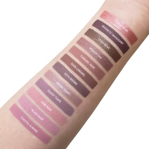 Aromi Light Brown Frosty Nude Shimmery Metallic Liquid Lipstick 0.14 oz Vegan Handmade - Image 2