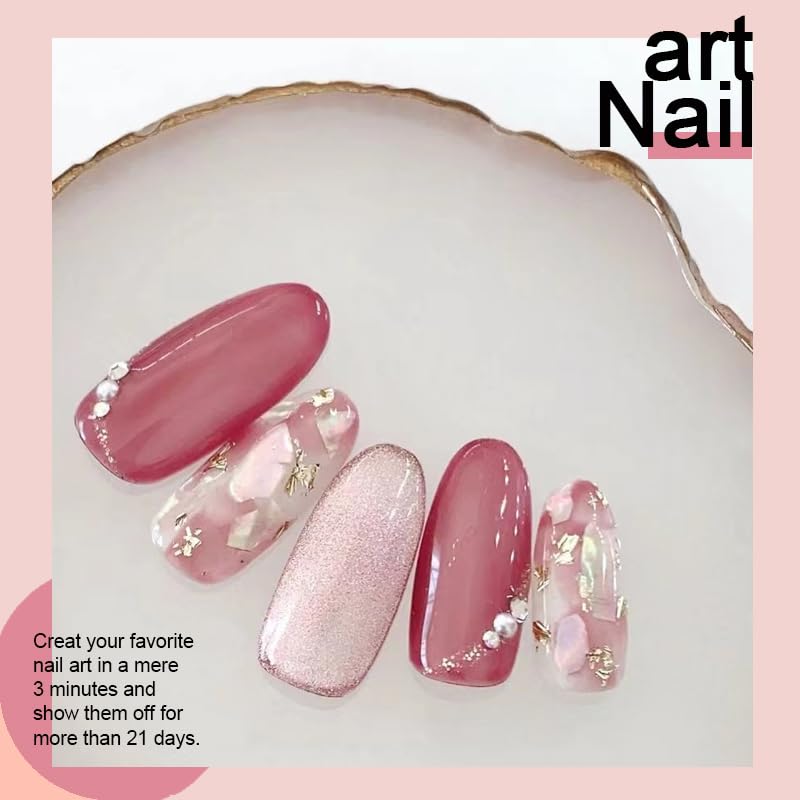 Arte Clavo 10ml Holographic Glitter Jelly Pink Cat Eye Gel Polish Set of Pink Colors with Free Magnet UV LED Soak Off Nail Polish DIY Manicure Nail Salon Varnish 6009… - Image 5