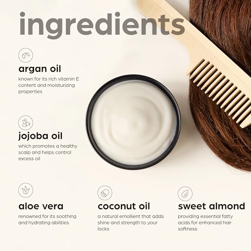 Artnaturals Argan Hair Mask Conditioner - (8 Oz/226g) - Deep Conditioning Treatment - Organic Jojoba Oil, Aloe Vera & Keratin - Repair Dry, Damaged, Color Treated, Natural Hair Growth - Sulfate Free - Image 4