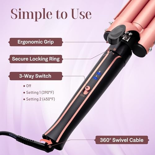 Asani 6-in-1 Interchangeable Curling Iron Wand Set Fast Heating Travel Curler 1 Inch Barrels - Image 5