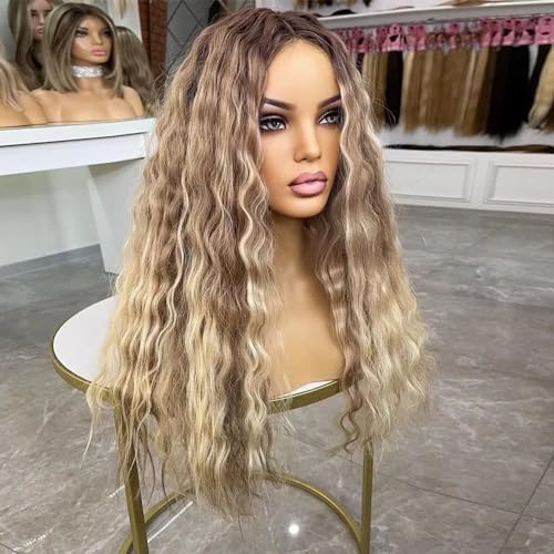 Ash Blonde Highlights Glueless Lace Wig for Women HD Invisible 13X4 Lace Frontal Loose Deep Wave Virgin Ombre Human Hair Wig Brazilain Original 180 Density p18 613 Ombre Colored Human Hair Wig - Image 4