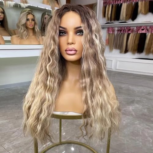 Ash Blonde Highlights Glueless Lace Wig for Women HD Invisible 13X4 Lace Frontal Loose Deep Wave Virgin Ombre Human Hair Wig Brazilain Original 180 Density p18 613 Ombre Colored Human Hair Wig - Image 3
