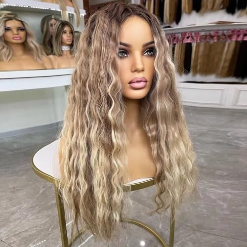 Ash Blonde Highlights Glueless Lace Wig for Women HD Invisible 13X4 Lace Frontal Loose Deep Wave Virgin Ombre Human Hair Wig Brazilain Original 180 Density p18 613 Ombre Colored Human Hair Wig - Image 2