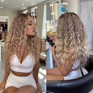 Ash Blonde Highlights Glueless Lace Wig for Women HD Invisible 13X4 Lace Frontal Loose Deep Wave Virgin Ombre Human Hair Wig Brazilain Original 180 Density p18 613 Ombre Colored Human Hair Wig