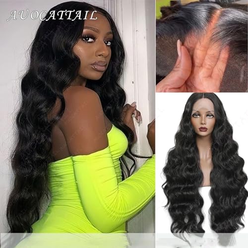 AUOCATTAIL Long Wavy Lace Front Wig Glueless 180% Density HD Transparent Lace Frontal Wigs Pre Plucked for Brazilian Virgin Human Hair Baby Hair Black Women 30 Inch - Image 6
