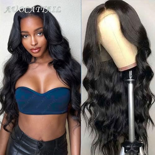AUOCATTAIL Long Wavy Lace Front Wig Glueless 180% Density HD Transparent Lace Frontal Wigs Pre Plucked for Brazilian Virgin Human Hair Baby Hair Black Women 30 Inch - Image 2
