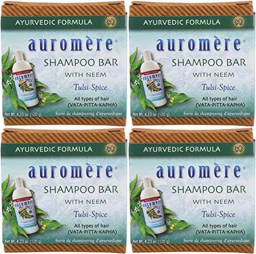 Auromere Ayurvedic Vegan Shampoo Bar Set - 4 Bars, 4.23 oz Each