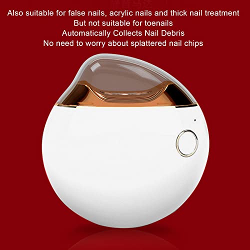 Automatic Electric Nail Clipper with USB Cable,360 Degree Rotating Head Electric Nail Cutter for Adults ABS Prevent Splatter File Function Small Automatic Nail Cutter for (White) - Image 2