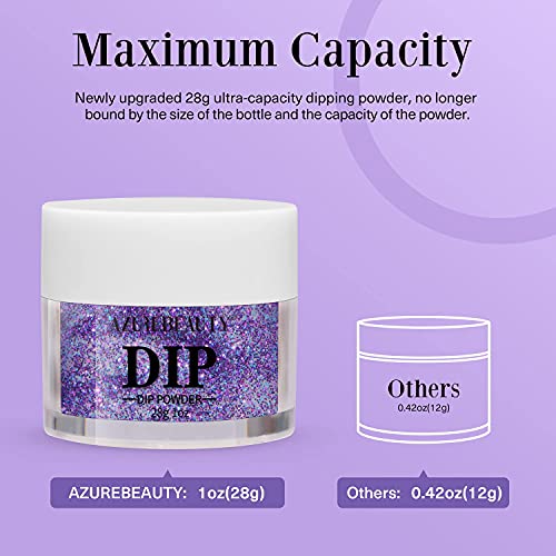 AZUREBEAUTY Dark Purple Glitter Nail Dip Powder 1 Oz for DIY French Manicure - Image 5