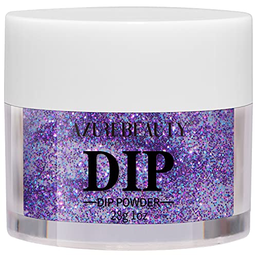 AZUREBEAUTY Dark Purple Glitter Nail Dip Powder 1 Oz for DIY French Manicure