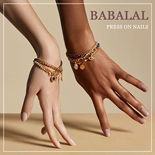 BABALAL Christmas Press on Nails Long Coffin Fake Nails Red French Tip Stick on Nails Snowflake Pattern Acrylic Nails 24Pcs Glitter Ballerina Manicure Artificial False Nails for Women and Girls - Image 7