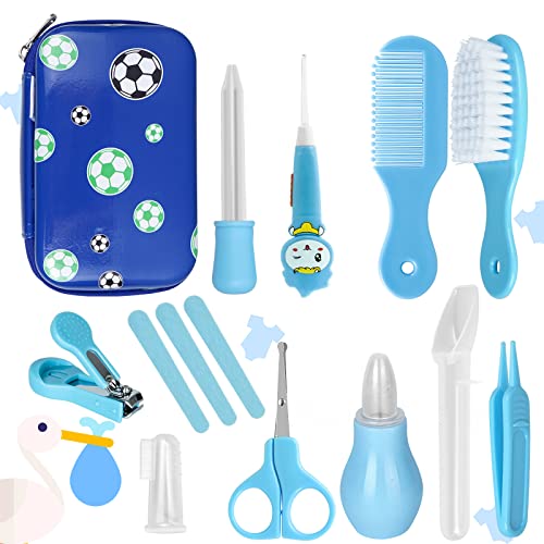 Baby Essential Healthcare Kit, Nursery Care Baby Grooming Kit, Nail Clippers Trimmer Set Toddler Nail Clippers/Infant Comb/Brush/Safety Scissors, etc. Perfect Baby Shower and Registry Gift