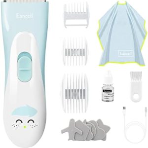 Baby Hair Clippers, Ceramic Blade Electric Kids Hair Trimmer, Ultra-Quiet Cordless Rechargeable Waterproof Haircut Kit for Kids & Adult