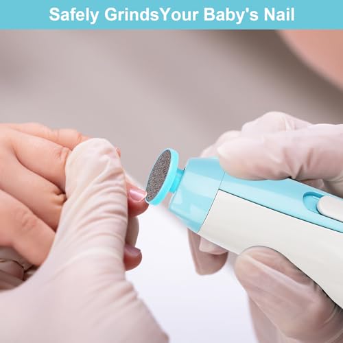 Baby Nail Trimmer Electric - 8 in 1 Rechargeable Baby Nail Filer with Led Light Trim and Polish Set for Newborn Baby Infant Toddler Kids Fingernails Care 8 Grinding Heads - Image 4