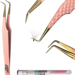 Limited Edition Baby Pink 90 Degree Lash Tweezers for Precision Application