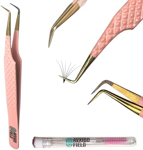 Limited Edition Baby Pink 90 Degree Lash Tweezers for Precision Application