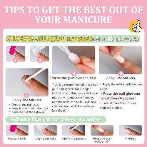 24 PCS Baby Yellow Medium Coffin Press on Nails Short Acrylic Glue Ons - Image 8